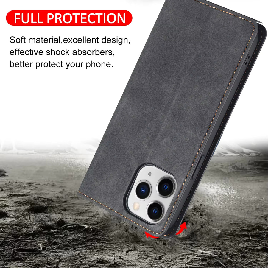 Luxus Leder Flip Hülle als Brieftasche für Samsung Galaxy A04E A14 A24 A34 A54 A05S A15 A25 A35 A55 A06 A16 A36 A56 in Schwarz oder Braun - Bild 4