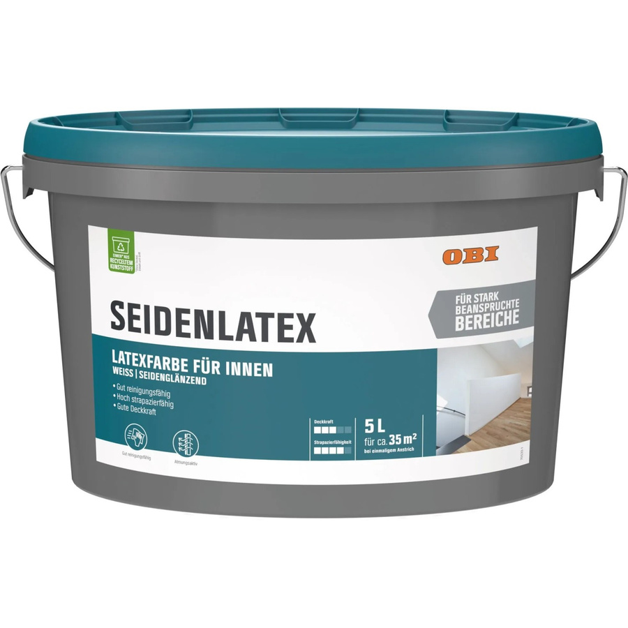 OBI Seidenlatex Weiß seidenglänzend 5 l - Bild 2