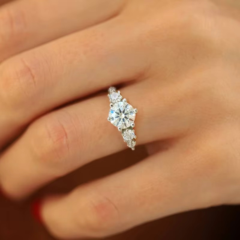 DWJ Verlobungsring, 925 Silber, Moissanit, Damen - Bild 2