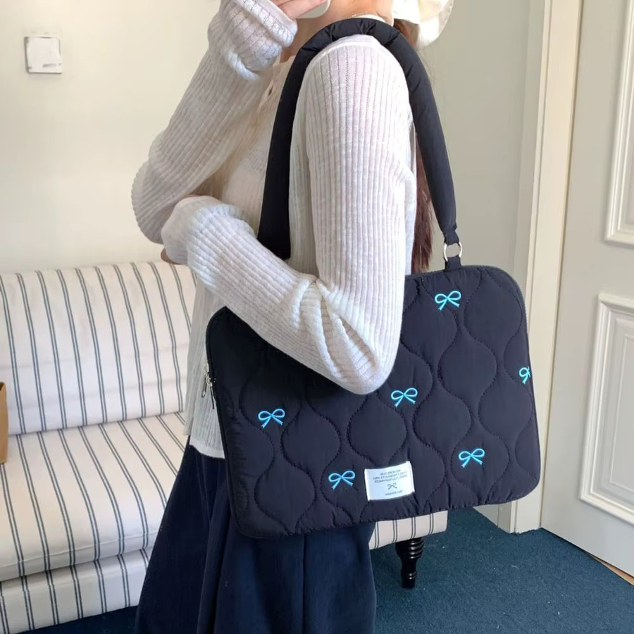 Multifunktionale Laptop Schultertasche mit Bowknot für 13-15,6 Zoll Tablets und Laptops in Pink - Bild 3