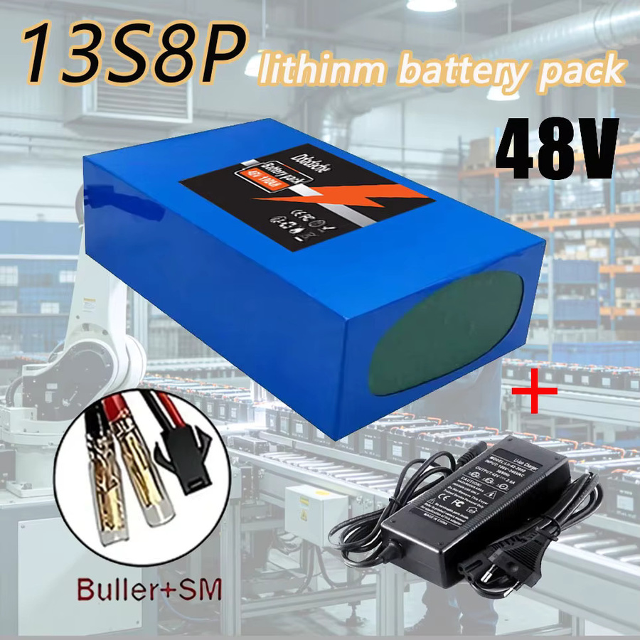 Lithium-Batterie für Citycoco Motorroller, 48V 100Ah 13S8P 2000W Akkupack mit integriertem 50A BMS-Schutz, Blau - Bild 7