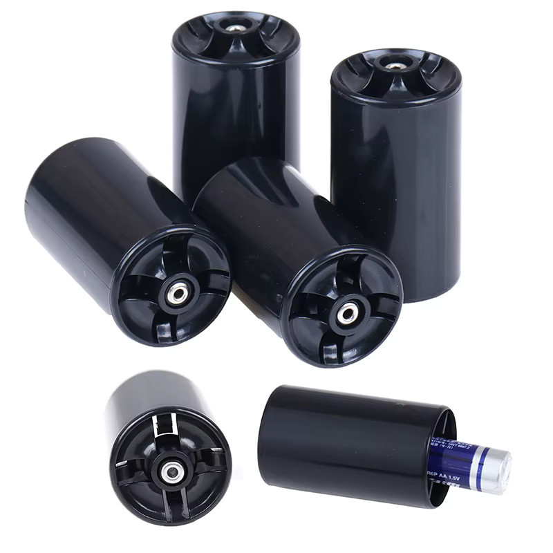 4 Stück AA-zu-D-Batteriekonverter-Adapter in Schwarz als Batteriehalter und Batteriegehäuse - Bild 2
