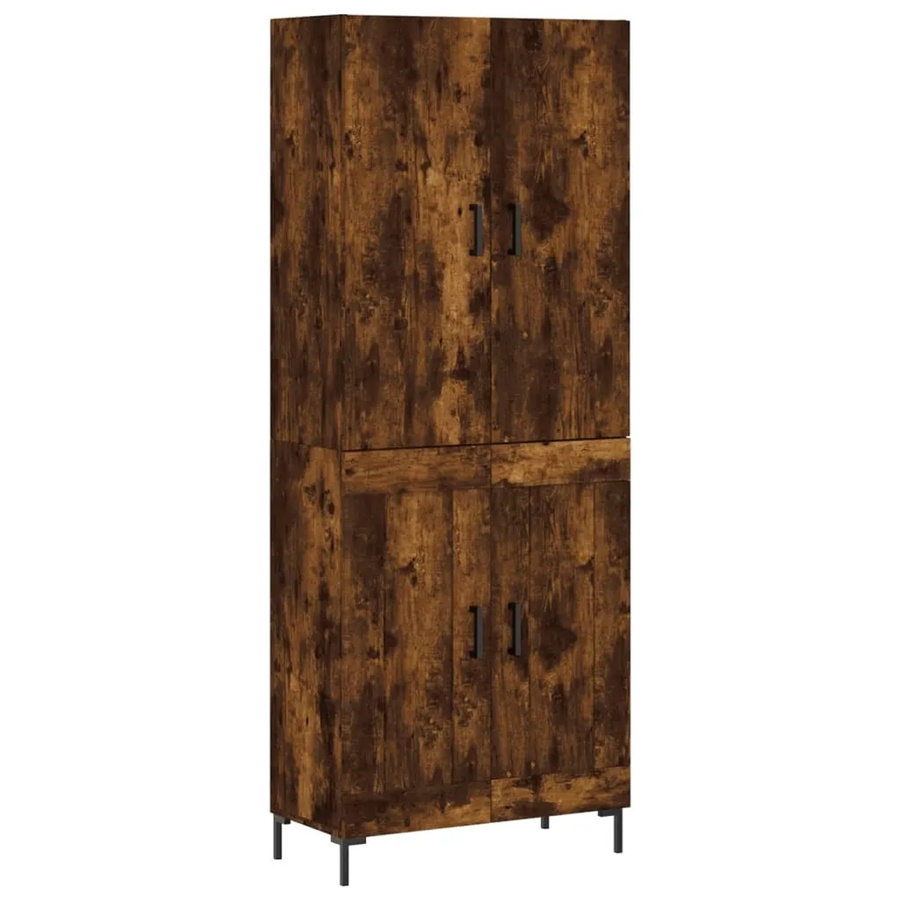 vidaXL Highboard Räuchereiche in Braun aus Holzwerkstoff und Metall, B/T/H: 69,5 x 34 x 180 cm - Bild 2