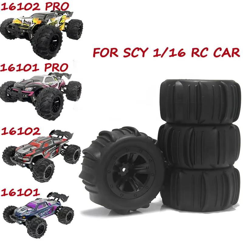 NeebRC Sechskant-Gummi-Radreifen für Monster Truck, Offroad-Paddelreifen, Schwarz - Bild 5