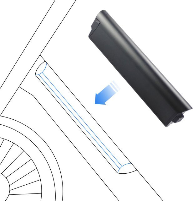 Funhang Ebike Akku 48V 7,8Ah 374,4Wh Schwarz, abnehmbarer integrierter Akku für EB-C2 Elektrofahrrad - Bild 1