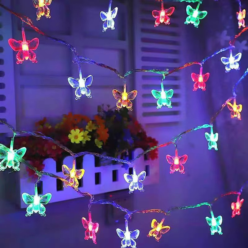 Bunte Schmetterling LED Lichterkette mit RGB-Farben für Garten, Terrasse und Party via USB - Bild 1