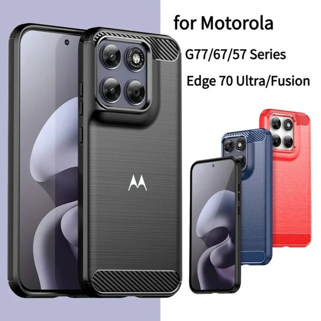 Matte Armor Soft Case Stoßfeste Hülle für Motorola G77 G67 Power G57 G17 G86 G66J G85 G75 G55 G15 G05 Edge 70 Ultra in Schwarz - Bild 1