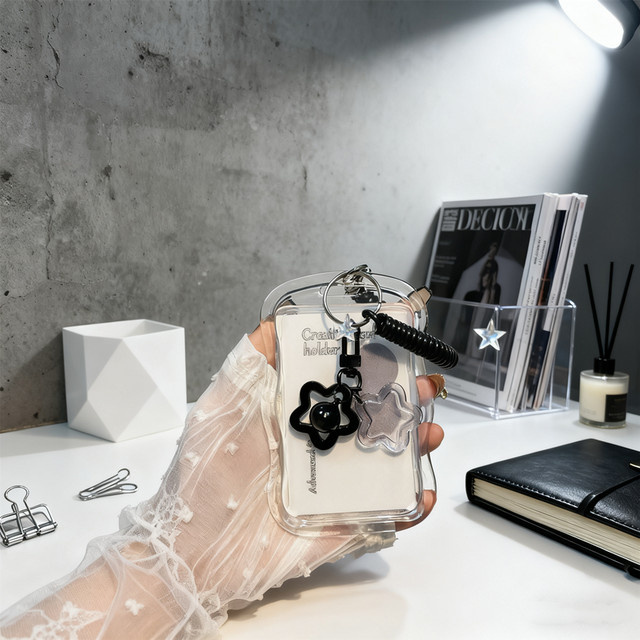 HUAHUA Klare Schlüsselanhänger-Geldbörse aus Kunststoff in Transparent für Kpop-Briefpapier und Reisegebrauch - Bild 1
