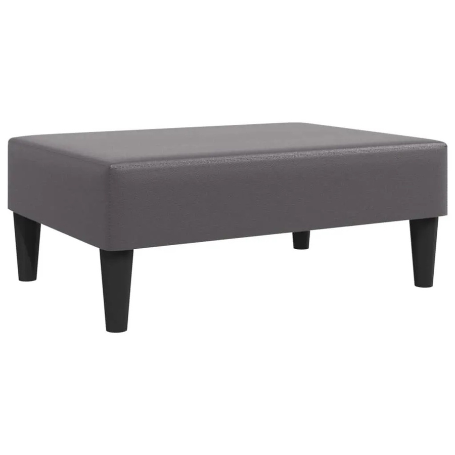vidaXL Fußhocker Grau aus Kunstleder mit Holzrahmen B/T/H: 77 x 55 x 31 cm - Bild 2