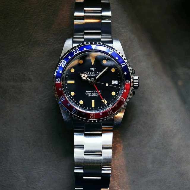 DAGGERAXE Herren-Taucheruhr, Automatik, Edelstahl, 39,5 mm, Schwarz - Bild 1