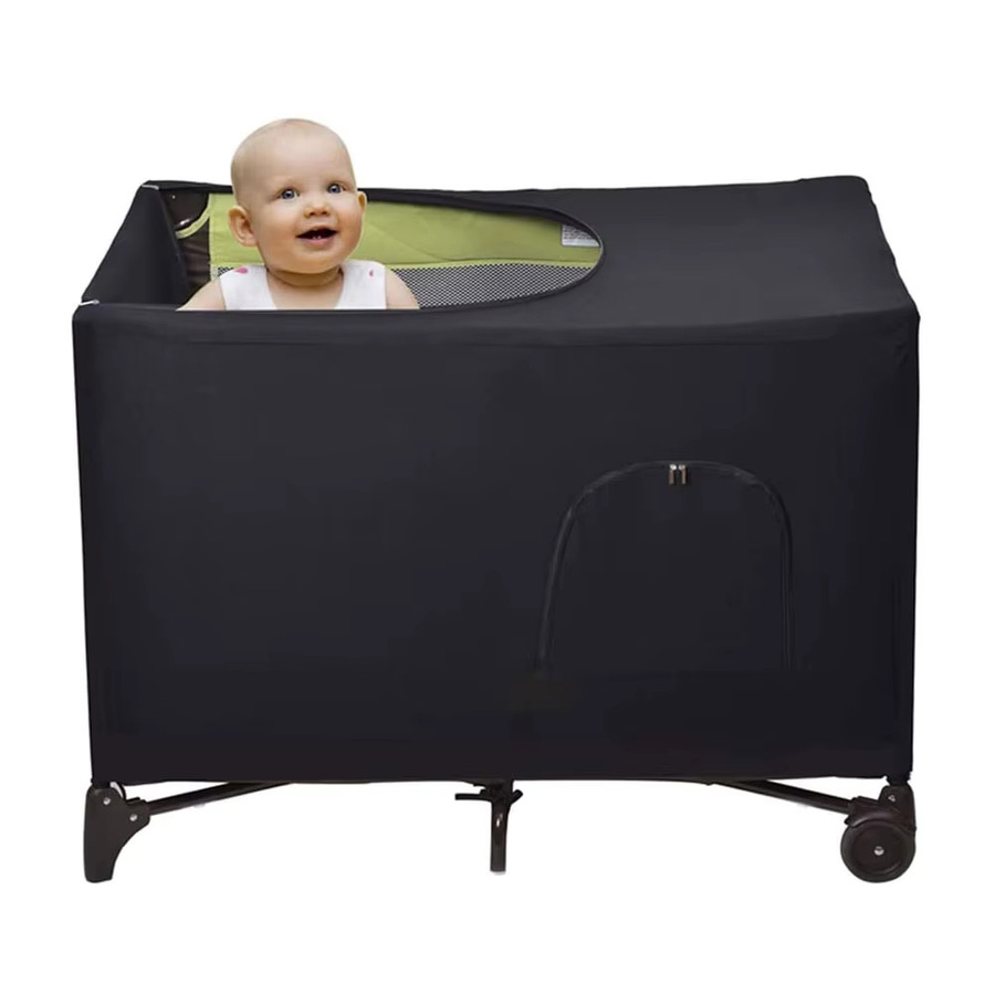 Willstar Kinderbett-Überdachungshülle in Schwarz, dehnbare und atmungsaktive Verdunkelungshülle für das Babybett als tragbarer Sonnenschutz und Reise-Schlafbett-Zelt - Bild 3