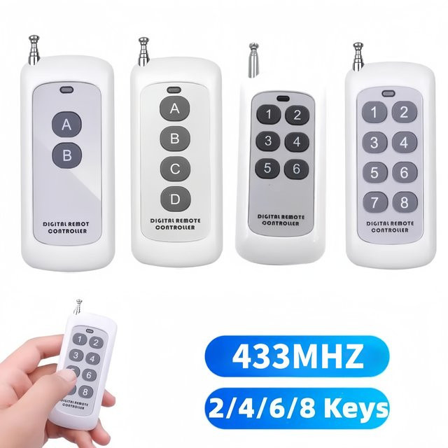 Kebidumei Drahtlose RF Fernbedienung 433 MHz mit 1527 Lerncode Sender in Weiß für Smart Home und Garagentoröffner - Bild 1
