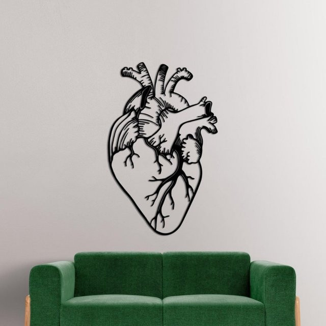 Anatomisches Herz Wandkunst aus Eisen von CIFBUY zur Wandmontage - Bild 1