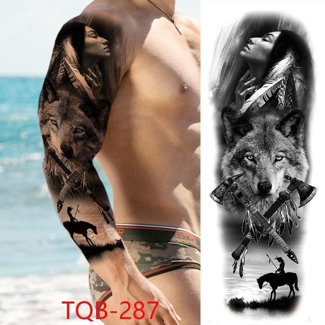 Temporäre Tattoo-Ärmel Flower Love, Unisex - Bild 1
