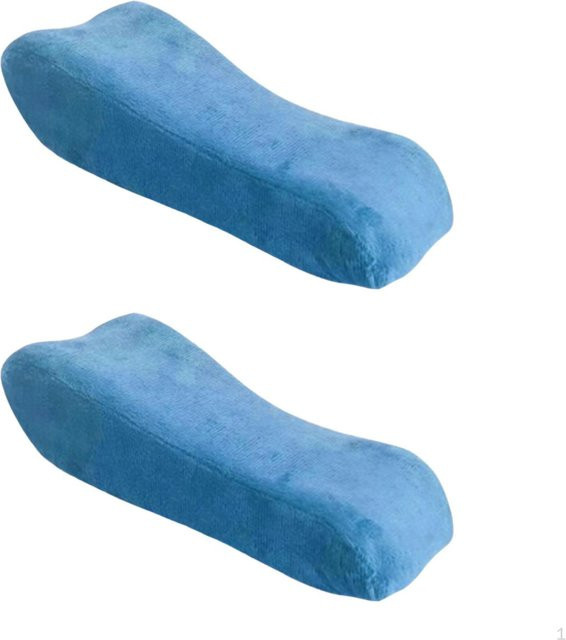 Moonice 2er-Set ergonomische Armlehnenpolster aus Memory-Foam in Blau mit abnehmbarem Samtbezug - Bild 1