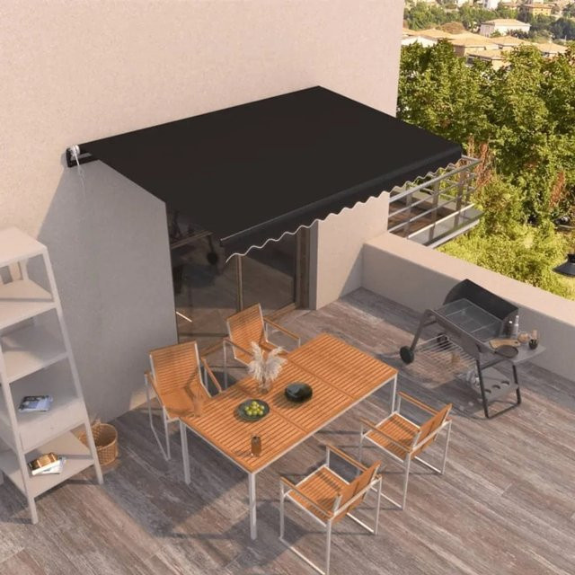 Automatisches Markisen-Set furnicato aus Aluminium mit Polyestergewebe in Anthrazit, B: 450 cm, H: 350 cm - Bild 1