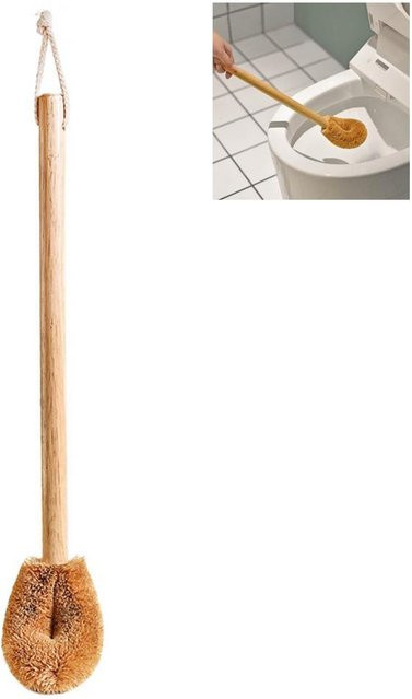 CosyHome Toilettenbürste aus Holz mit natürlicher Kokosnuss-Bürste in Weiß und Braun - Bild 1