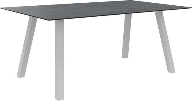 Stern Tisch INTERNO mit Silverstar 2.0 Zement Tischplatte, Alu Vierkantrohr weiß, B: 180 cm, T: 100 cm, H: 75 cm - Bild 1