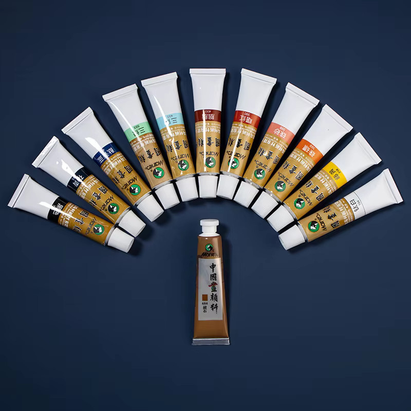 Marie's chinesische Malerei Aquarell-Set mit 12 Farben in Pigment-Farbtuben, Multicolor, 5/12 ml - Bild 3