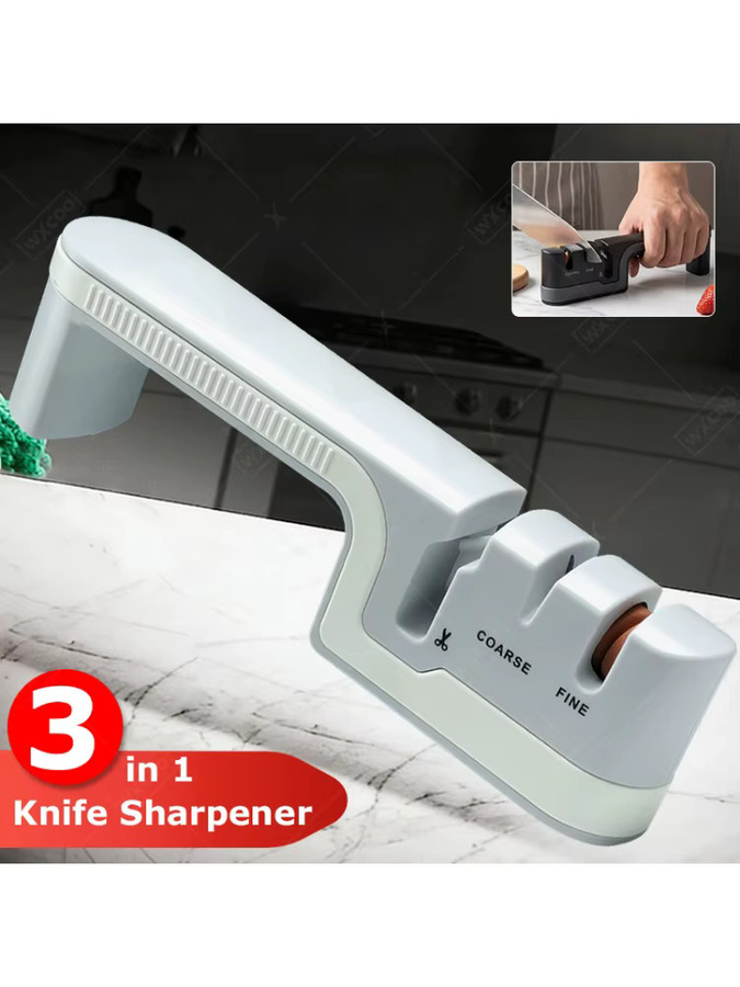 WXCOO Messerschärfer-Set in Weiß mit Diamant, Wolframstahl und Keramik zum Schärfen und Honen deiner Küchenwerkzeuge - Bild 7