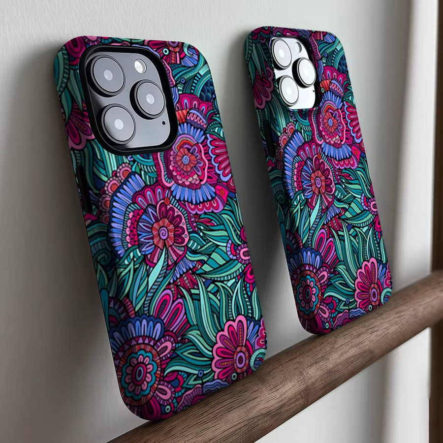 CaseLumi Matte Bumper Schutzhülle Bohemian Blooms für iPhone 17 16 15 14 13 Pro Max mit MagSafe Kompatibilität, Mehrfarbig - Bild 2