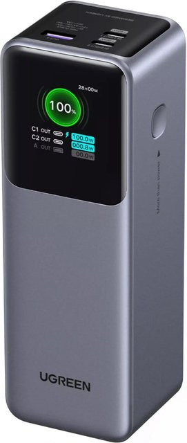UGREEN Externer Akku PB722, 25000mAh, 200W, QC + PD, 1 x USB-A, 2 x USB-C, Grau - Bild 1