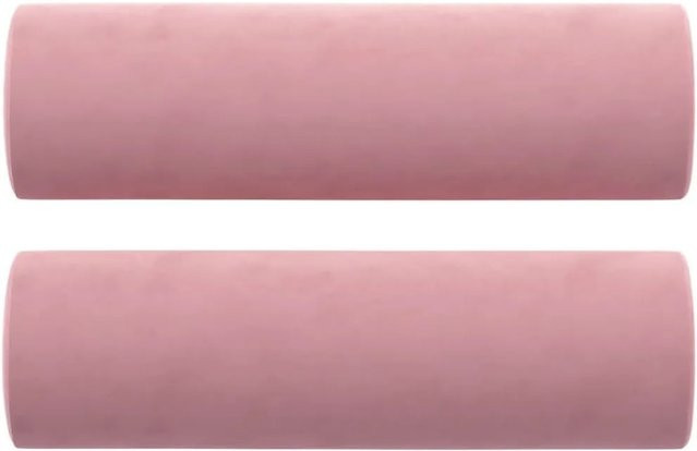 vidaXL Zierkissen Set 2 Stück Zylinderform aus Samt in Rosa, Durchmesser: 15 cm, Höhe: 50 cm - Bild 1