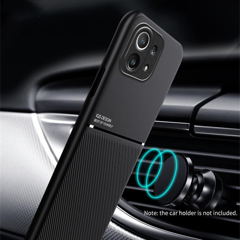 Xiaomi Mi 11 Lite 5G Handyhülle aus Leder mit magnetischer Auto-Halterung in Schwarz - Bild 3