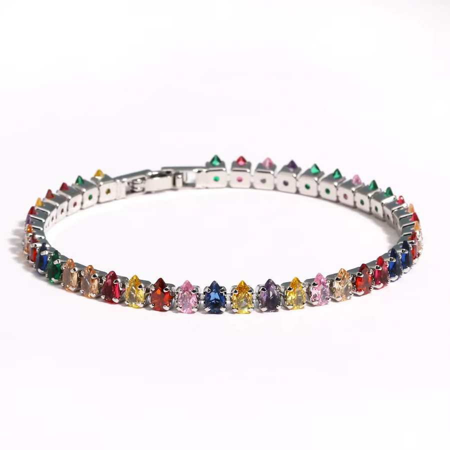 YUYAN Armband, Regenbogen-CZ-Tennis-Zirkon, mehrfarbiger Kristall, Damen - Bild 2