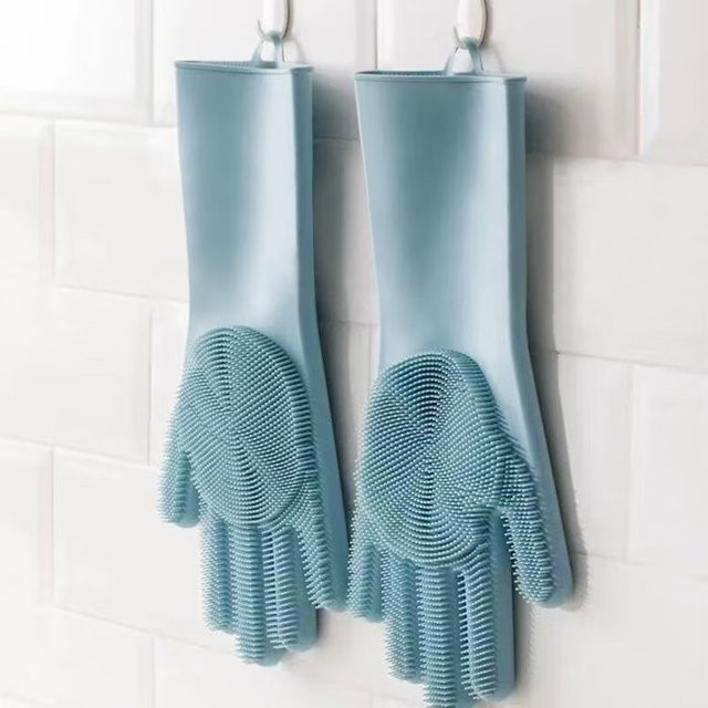 LDCX Silikon-Spülhandschuhe aus Gummi in Grau oder Pink - Bild 1
