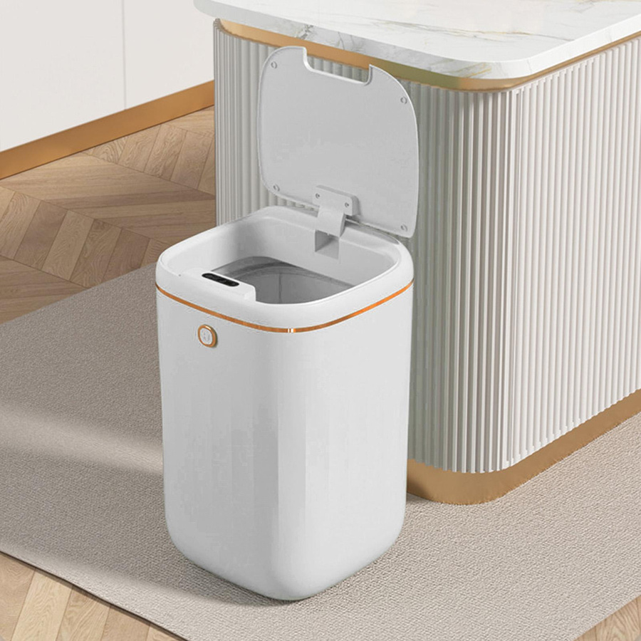 KaiSai Automatischer Mülleimer mit Sensor 20L, wasserdicht und leicht zu reinigen, Farbe: Beige Gold - Bild 3