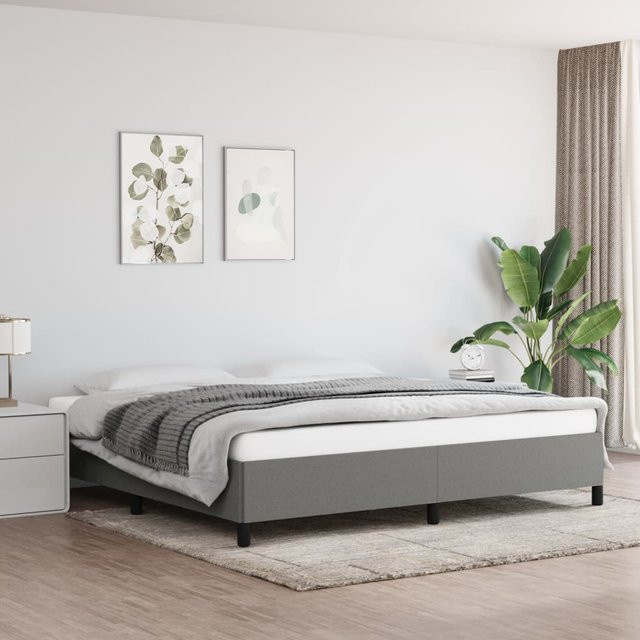 vidaXL Bettgestell gepolstert in Dunkelgrau, B/T/H: 200 x 200 x 35 cm - Bild 3