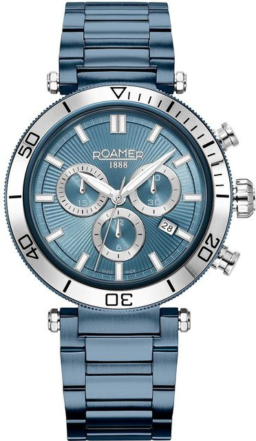 Roamer Chronograph, Quarz, Edelstahl, Blau, 43 mm, Herren - Bild 1