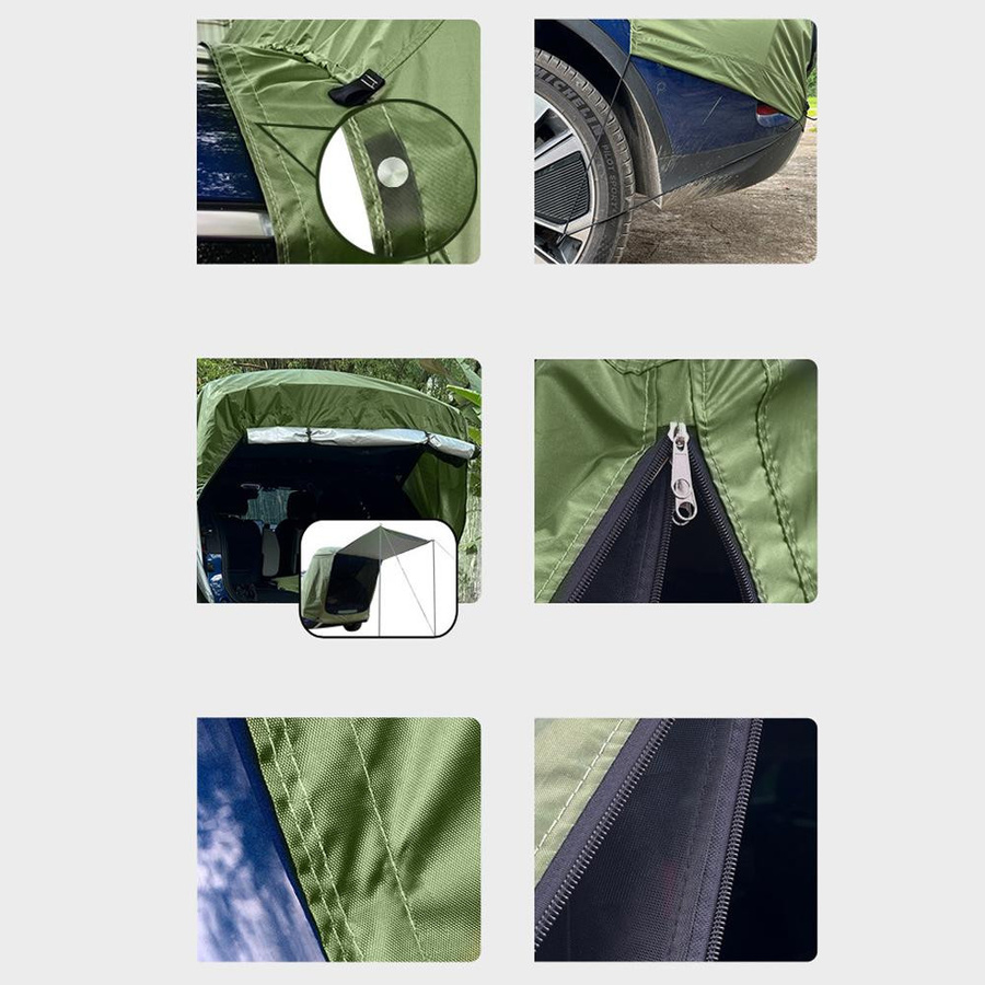 TOMTOP JMS Outdoor-Auto-Kofferraum-Zelt mit Baldachin für Camping und Picknick, Weiß und Grün - Bild 7