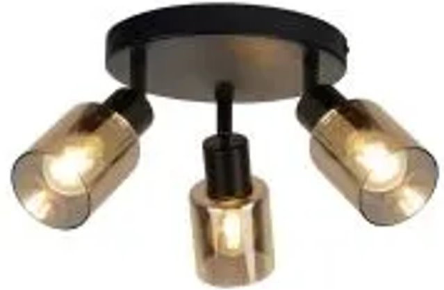 NETTLIFE Deckenleuchte aus Metall und Glas in Schwarz, modern und verstellbar - Bild 1