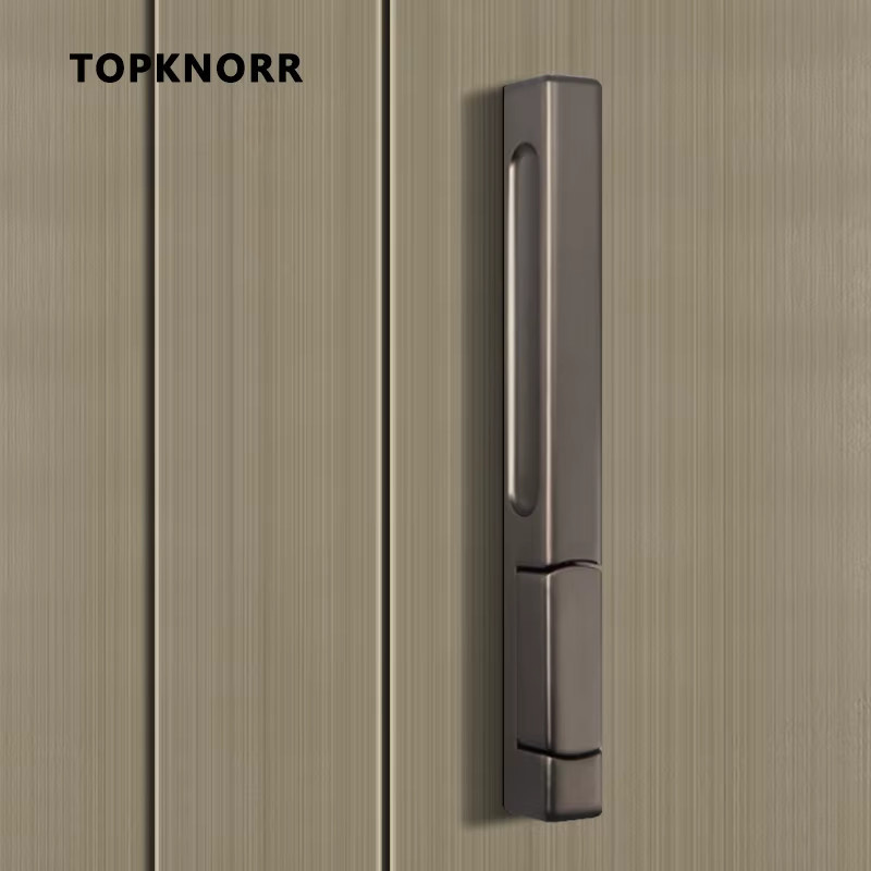 TOP KNORR Unsichtbares magnetisches Türschloss in Schwarz und Gold, versteckter Türgriff für Schlafzimmer und Hintergrundwände, einseitig montiert - Bild 3