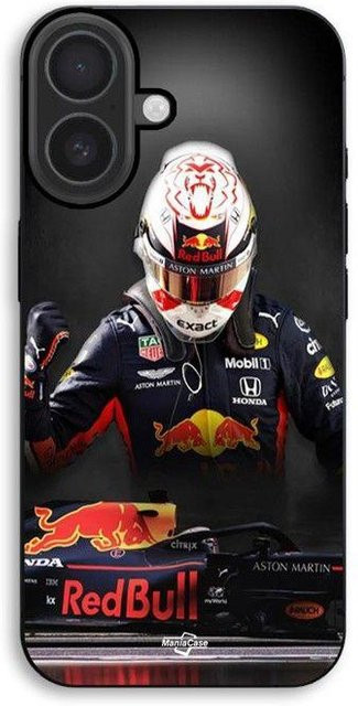 MANIACASE Handyhülle für iPhone 17 mit Moto GP Formel Max Verstappen Design aus flexiblem Silikon TPU in Schwarz - Bild 1