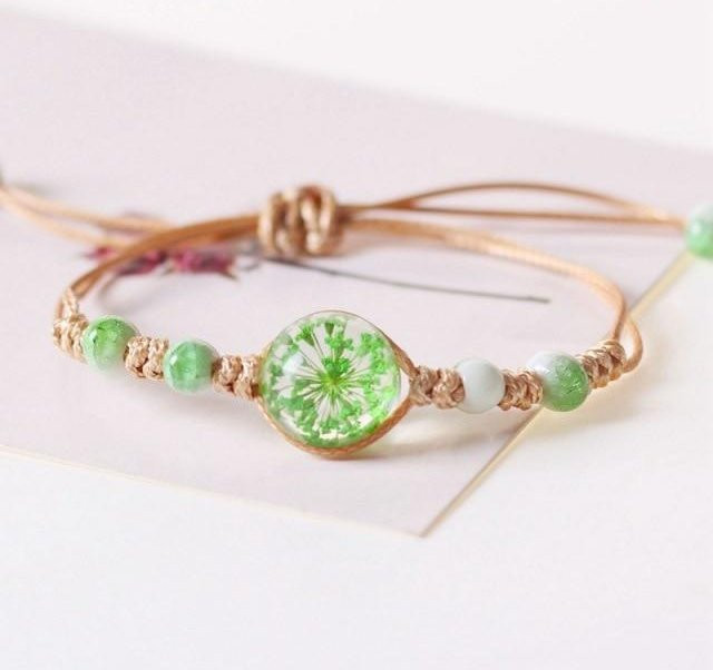 YIRAN Jewelry Armband, Blume in Glas, Lila, Damen - Bild 1