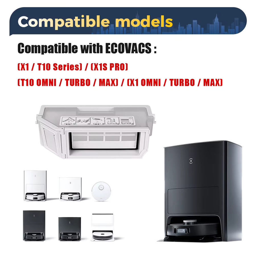 Ecovacs Staubbehälter in Weiß für Deebot X1 Turbo, X1 Omni, X1 Max, T10 Turbo, T10 Omni Max und X1s Pro Saugroboter - Bild 2