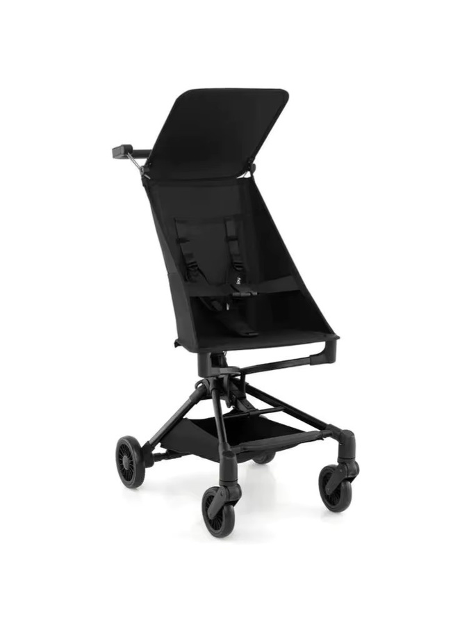 Schwarzer Reisebuggy Kompakter Leichtgewicht-Kinderwagen Flugzeugfreundlich mit Einhand-Faltfunktion und Schultergurt - Bild 9