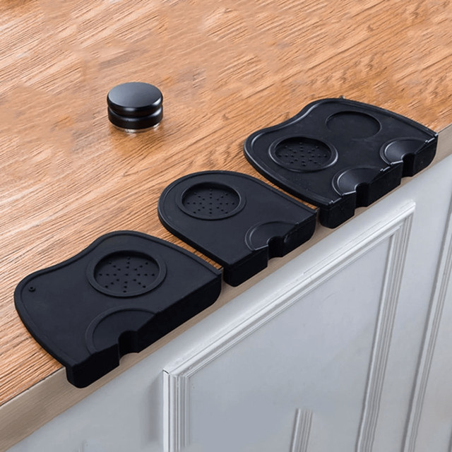TIME OWNER Espresso Kaffee Tamper Matte aus Silikon, Schwarz, Anti-Rutsch Pad für Barista Zubehör - Bild 1
