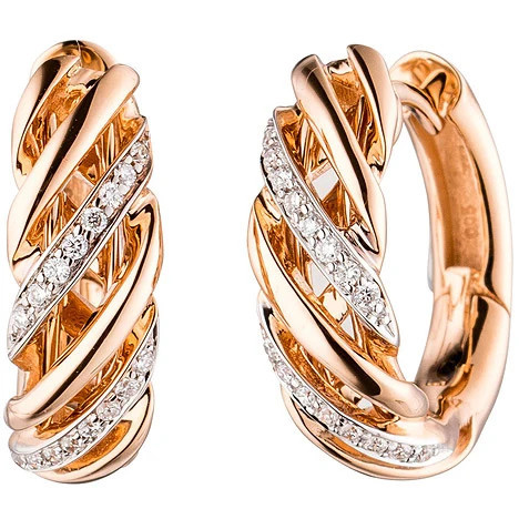 Colfem Creolen 585 Rotgold, Diamanten, Damen - Bild 1