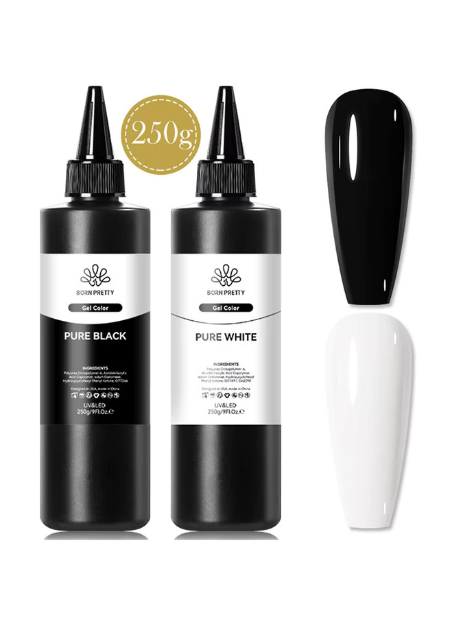 BORN PRETTY Gel-Nagellack, schwarz-weiß, glänzend, 250 g - Bild 7
