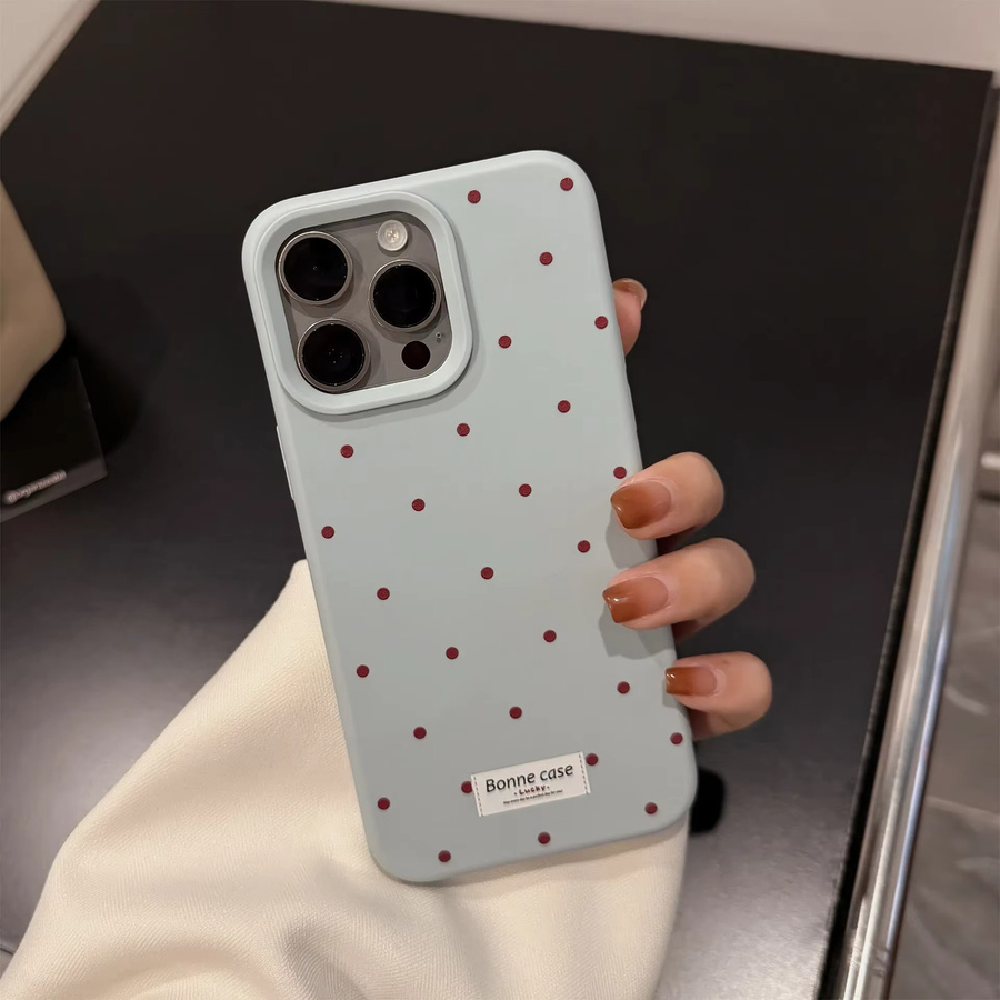 Stoßfeste Handyhülle im koreanischen INS-Stil mit Polka Dots für Apple iPhone 11 bis 16 Pro Max Plus, Multicolor - Bild 3
