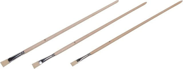LUX-TOOLS Feinpinselset in den Größen 8, 10 und 12 mit Holzgriff in Natural - Bild 1