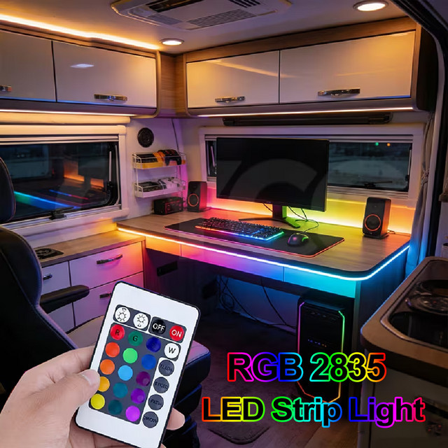 OSIDEN RGB LED-Streifen 2835 SMD Lichterkette, batteriebetrieben, selbstklebend und zuschneidbar, Multicolour Hintergrundbeleuchtung für TV, PC oder Gaming-Zimmer - Bild 1