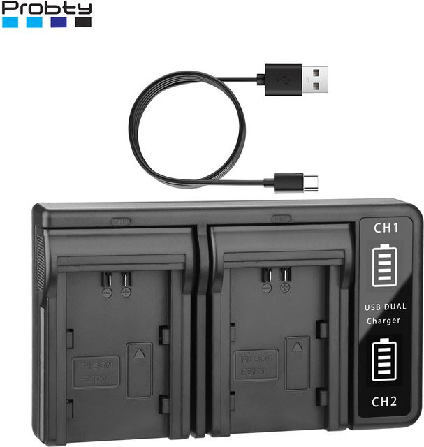 Sony Dual-USB-Ladegerät für NP-FZ100 Akkus in Schwarz für ZV-E1, FX3, FX30, A1, A9 II, A7R V, A7S III, A7 IV, A6600 und A7C Kameras - Bild 1