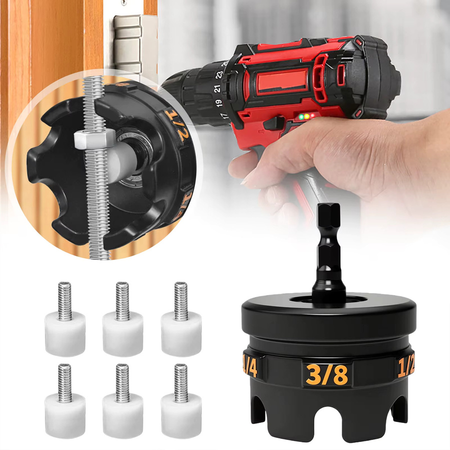 Alloet Muttern-Spindelbohrer-Aufsatz mit Gewindestangenmutter-Laufwerk für 1/4 Zoll, 3/8 Zoll und 1/2 Zoll Gewindestangen in Schwarz - Bild 5