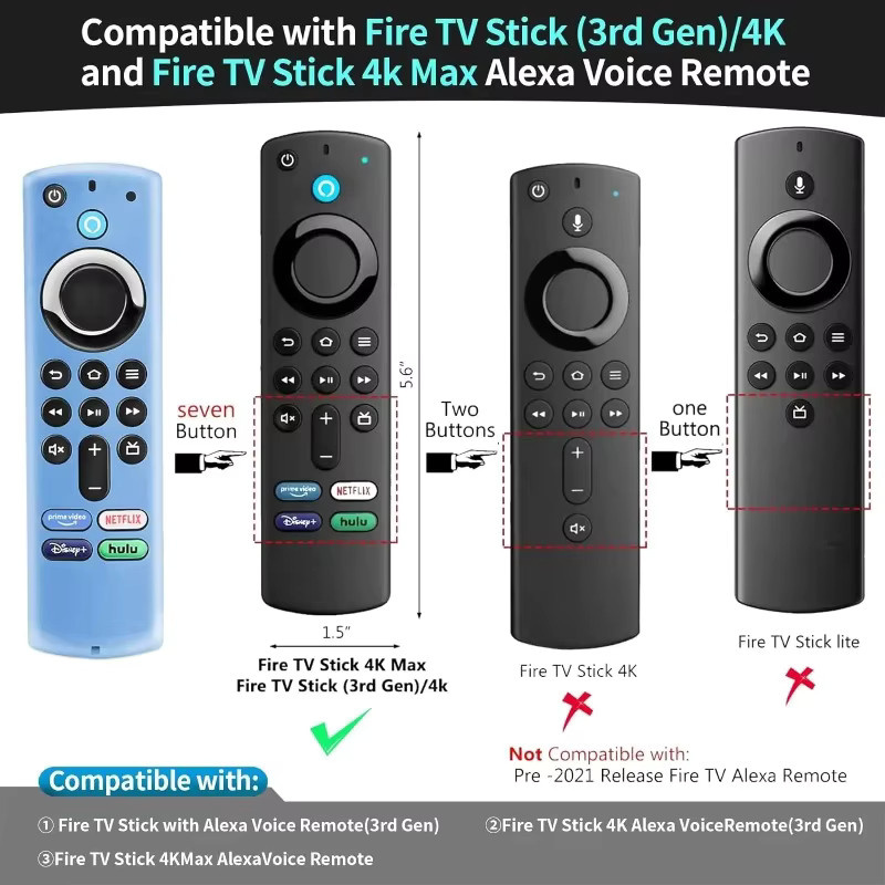 Silikon-Schutzhülle für Amazon Fire TV Stick 4K MAX/4K Fernbedienung in Weiß, sturzsicher und staubgeschützt - Bild 2