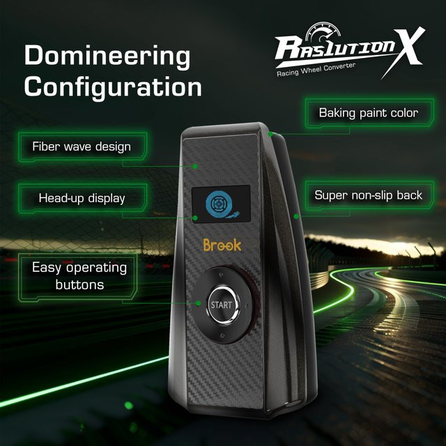 Brook Ras1ution X Racing Wheel Converter in Schwarz für Xbox One und Xbox 360 mit Force Feedback und App-Steuerung unterstützt über 60 Lenkräder - Bild 1